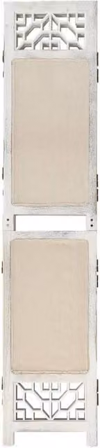 Berkfield Home 6-Panel Fabric Room Divider in Beige, H 210 cm x W 165 cm