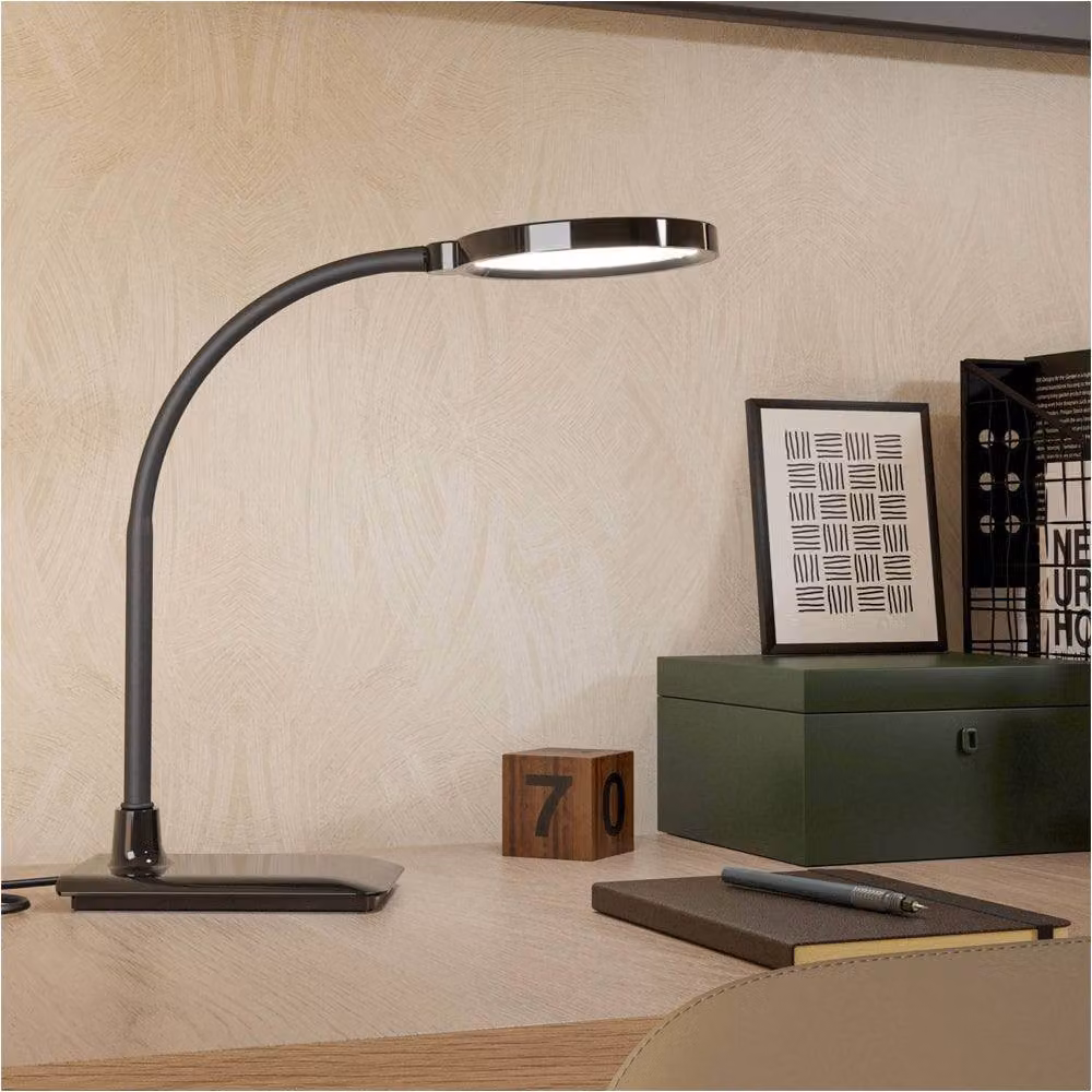 Loops 2 Pack Modern Black Metal LED Table Lamps with Included Bulbs – 2