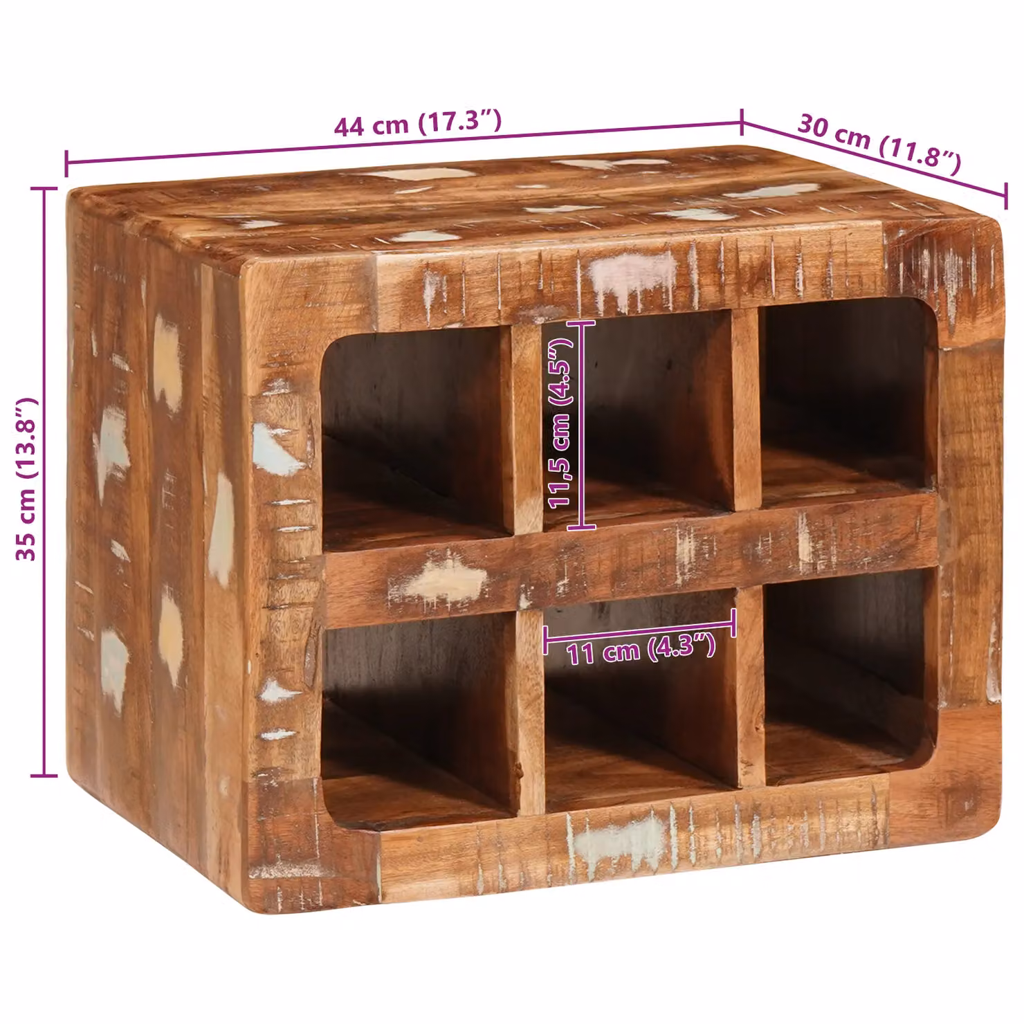 Berkfield Home Wall-mounted Rustic Brown Wood Wine Rack with Storage and Back Panel – 3