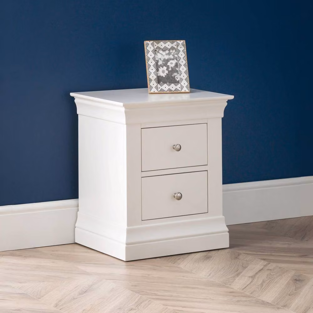 Cheshire Ardena 2 Drawer Surf White Bedside Unit – 2