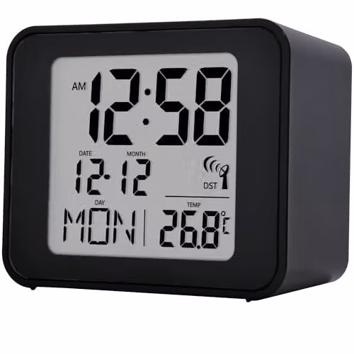 Acctim 71893 Cole Radio Controlled Alarm Clock in Black