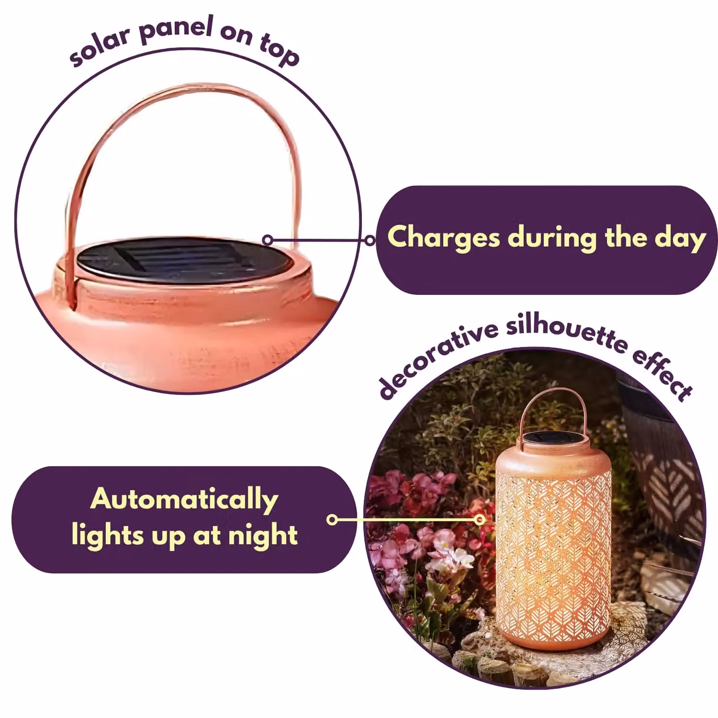 Marco Paul Solar LED Garden Lantern in Dusty Pink Terracotta Ceramic – 5