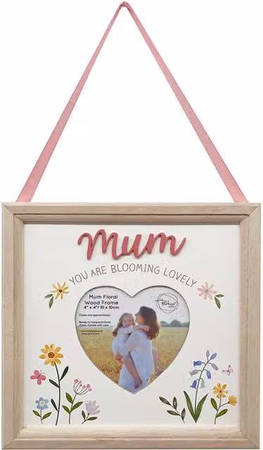 The Port. Co Gallery Mum Floral Wood Frame for Hanging, Multicolour, Square