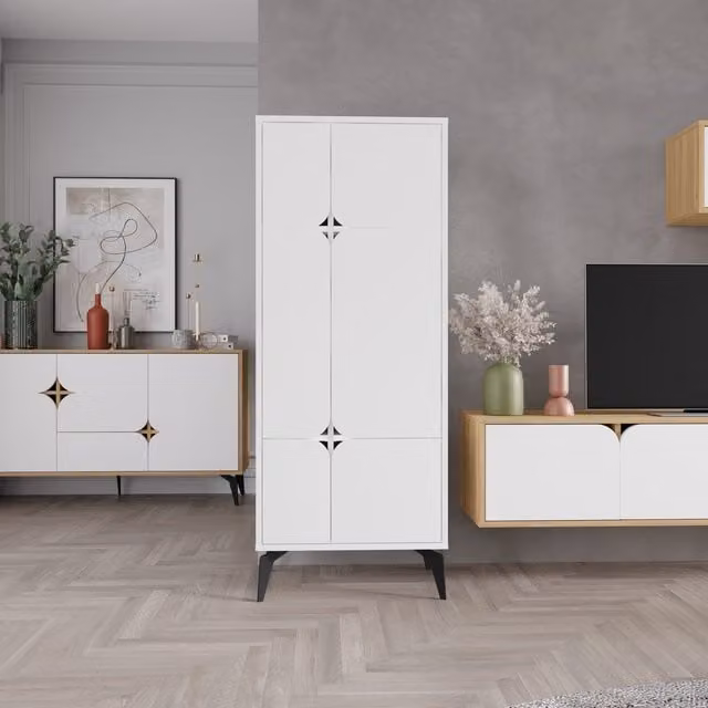 Decortie Spark Modern Multipurpose White Matt Cabinet