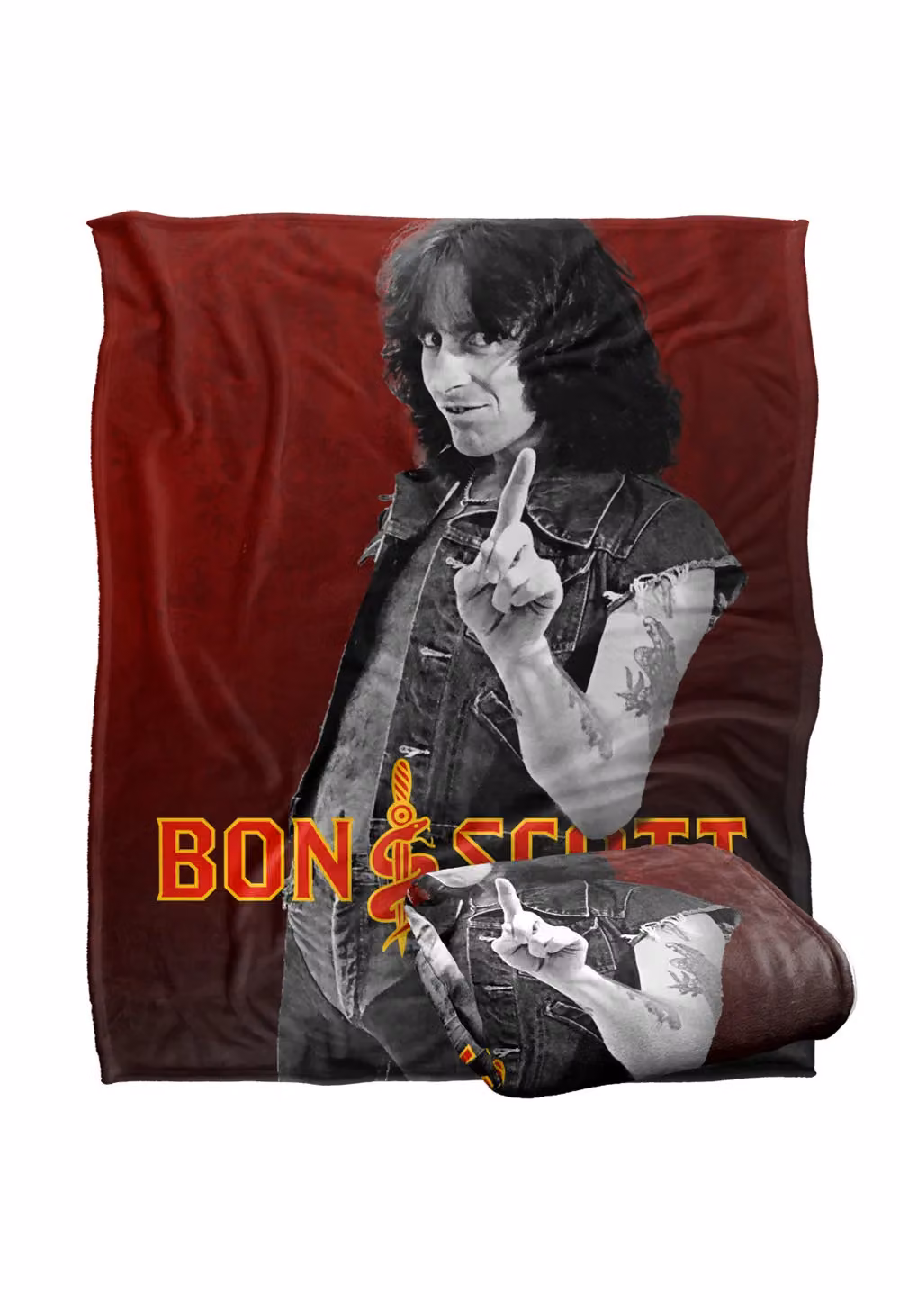Bon Scott Snake Logo Silky Touch Super Soft Fleece Throw Blanket in White, W/D/H: 152 x 127 cm – 7