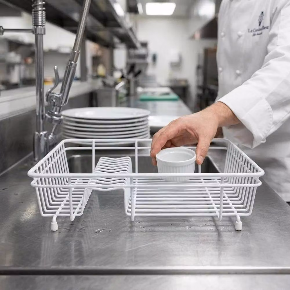 Hinsinc Compact White Coated Steel Dish Drainer – 2