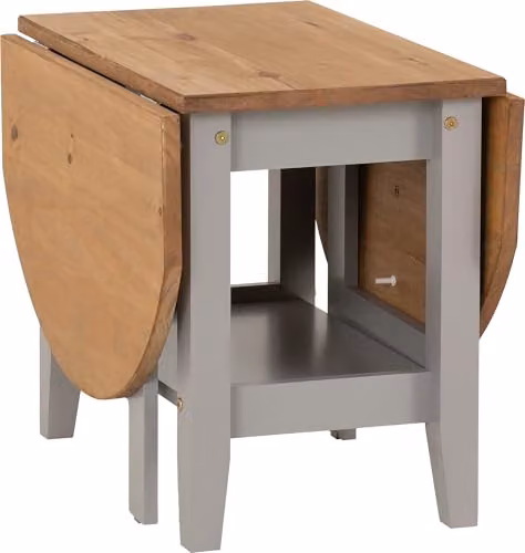 Seconique Santos Drop Leaf Coffee Table in Grey and Waxed Pine – 3