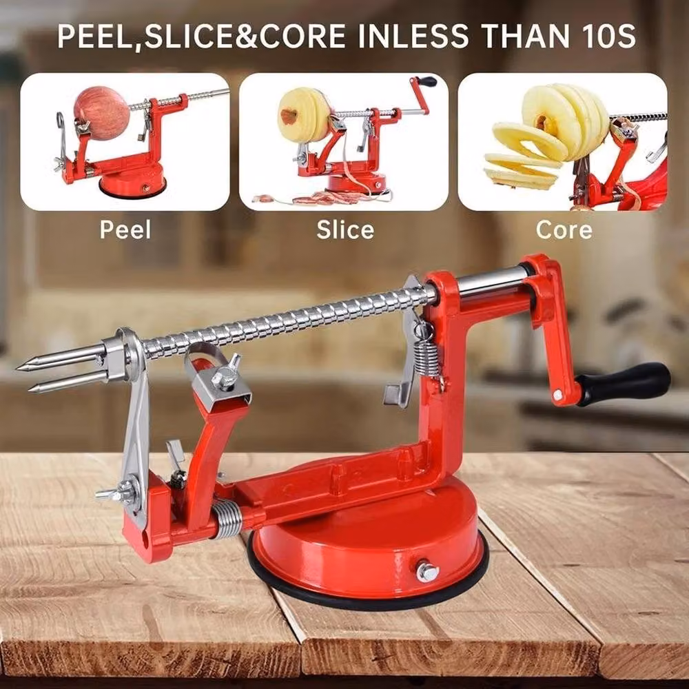 KORVIXA Red Apple Peeler Slicer and Corer with Stainless Steel Blades – 2