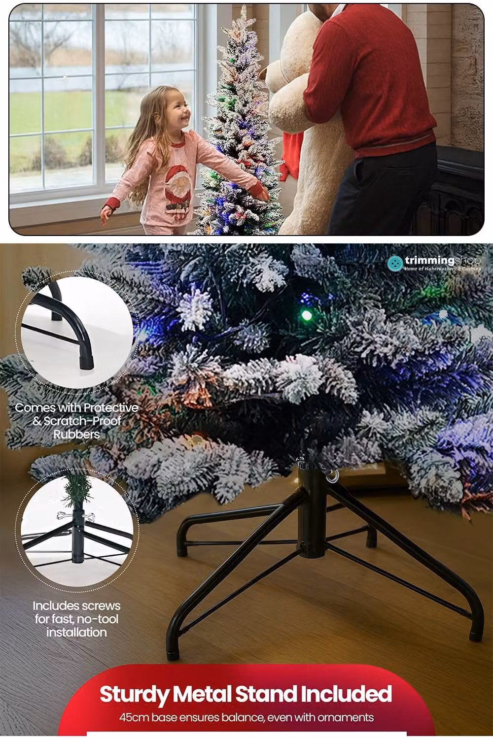 Neel Blue Prelit Whisper Slim Pencil Christmas Tree in Green, Height: 152.4 cm – 4