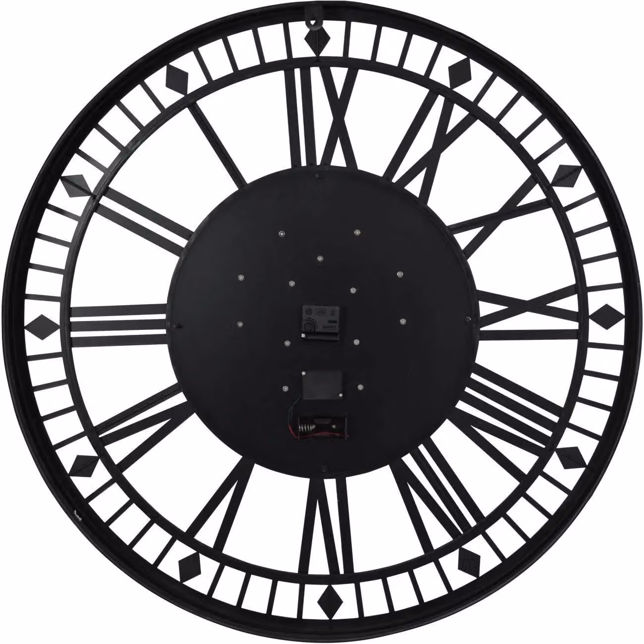 Libra Interiors Gibbons Grey Skeleton Moving Cog Wall Clock, Diameter: 90 cm – 2