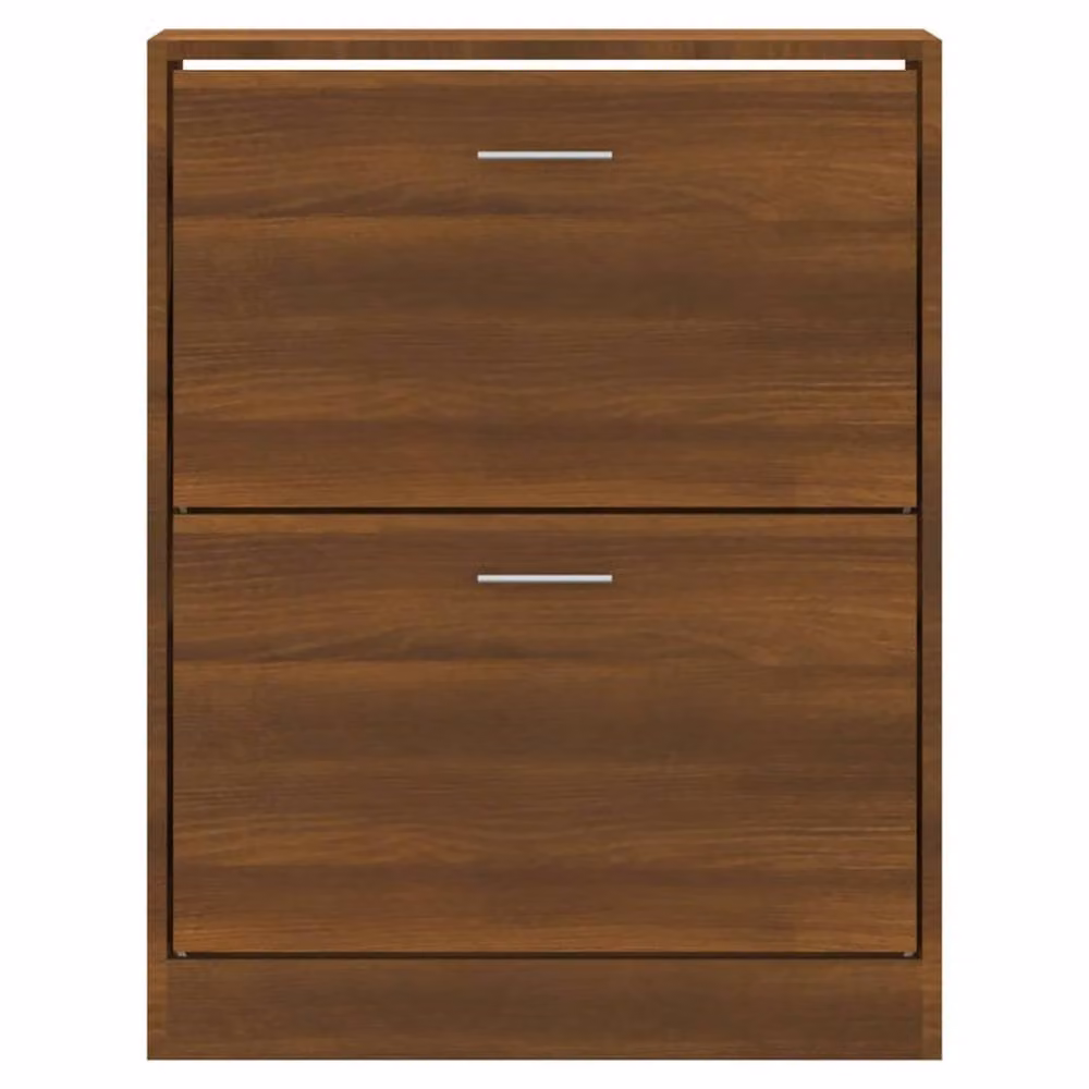 Berkfield Home Modern Oak Shoe Cabinet in Brown, W/D/H: 63 x 24 x 81 cm – 1