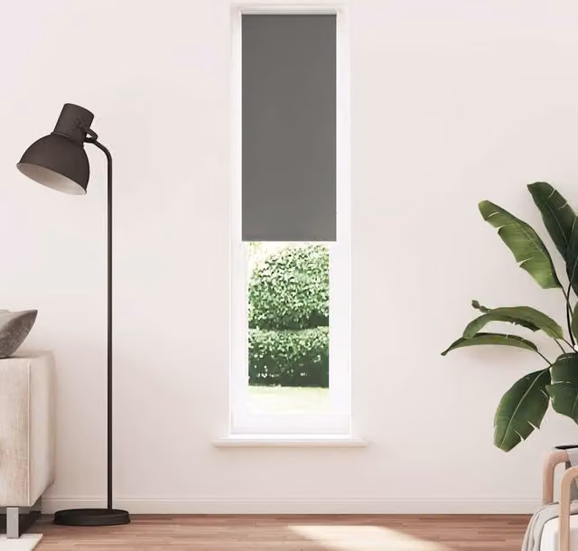 Berkfield Home Grey Blackout Roller Blind, Thermal Insulating Polyester, W: 60 cm, H: 230 cm