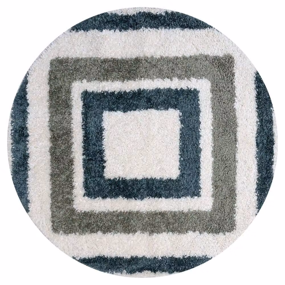 THE RUGS Moodi Border Design Shaggy Soft High Pile Living Room Rug in Green, W: 160 cm, L: 230 cm – 9