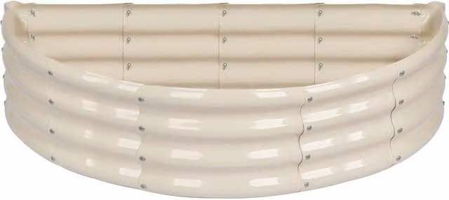 Harbour Housewares Galvanised Steel Raised Garden Bed in White, W/D/H: 120 x 60 x 60 cm