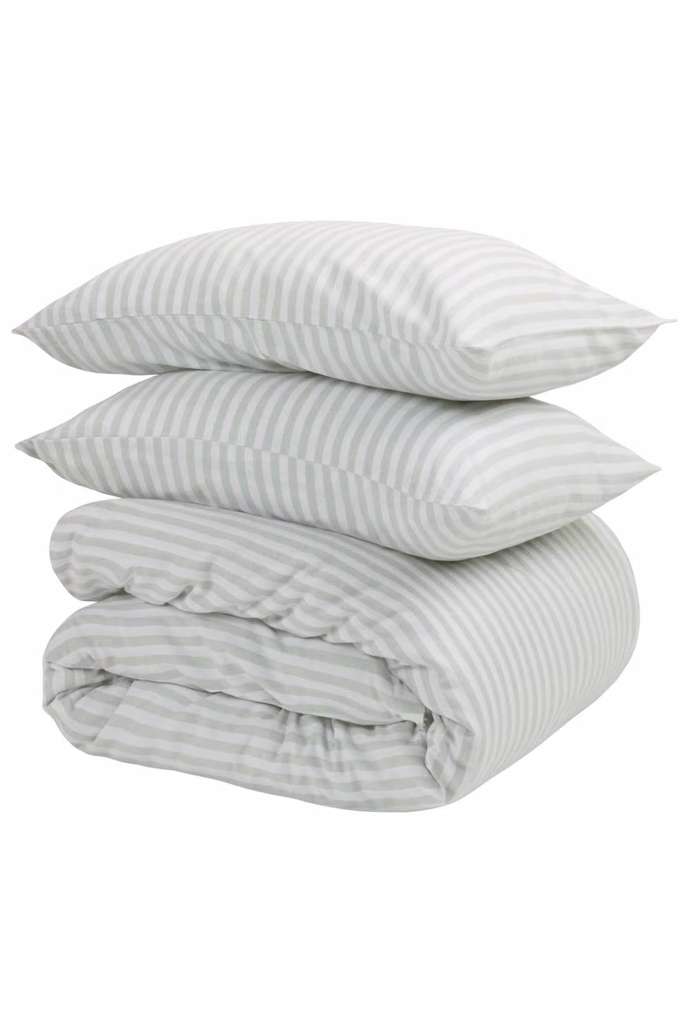 Soak&Sleep Misty Green Herringbone Stripe Cotton Bed Set, W/D/H: 140 x 200 cm – 2