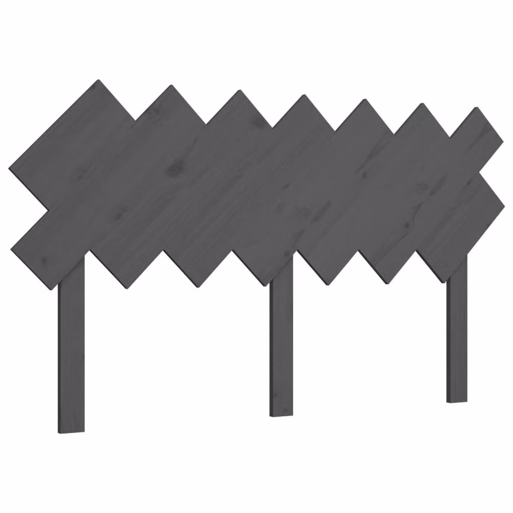 Berkfield Home Beautiful Bed Headboard in Grey Solid Pine Wood, W: 151.5 cm, D: 3 cm, H: 81 cm – 2