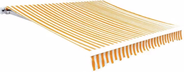 Berkfield Home Polyester Awning Top Sunshade Canvas in Sunflower Yellow and White Striped, W: 6 m, D: 3 m