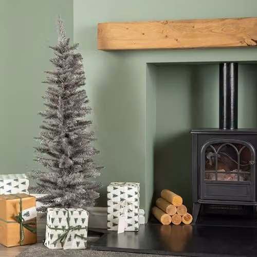 Samuel Alexander Grey Wrapped Pencil Pine Christmas Tree, Height: 120 cm, Width: 40 cm – 2