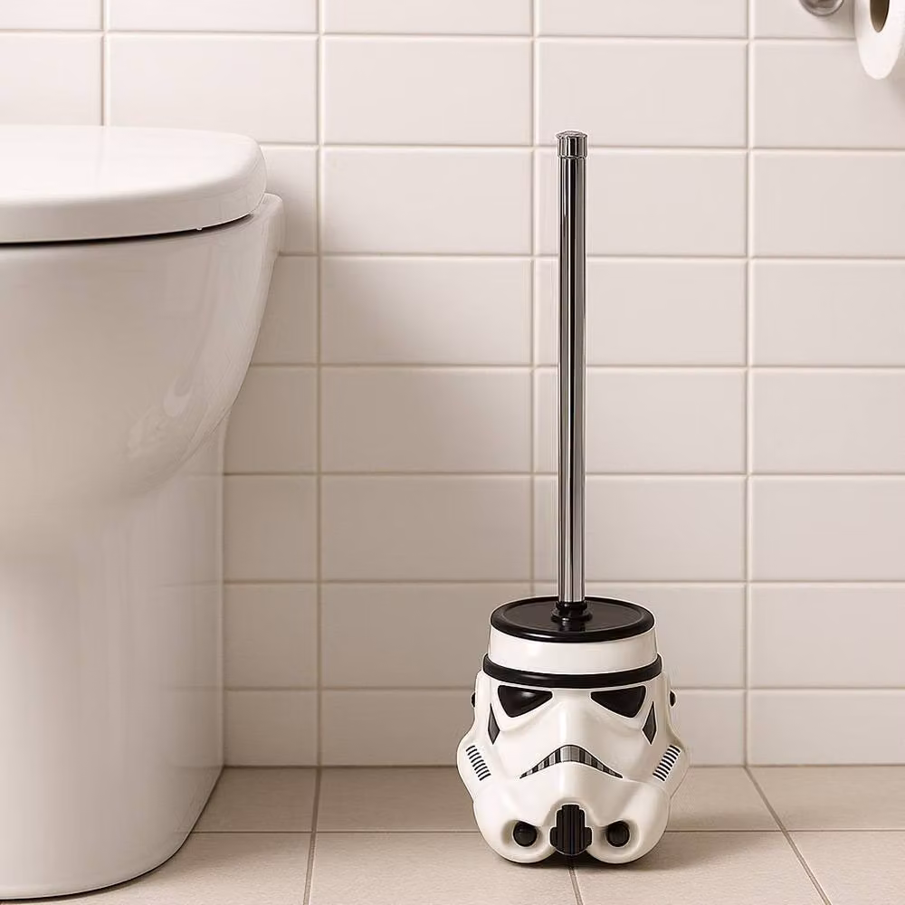 Menkind Star Wars Stormtrooper Freestanding Ceramic and Plastic Toilet Brush in White and Multicolour – 3