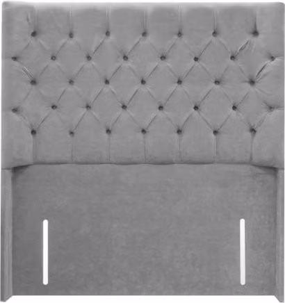 ASC Alexis Grand Lux Fabric Floor Standing Headboard in Grey for 3ft6 Large Single Beds