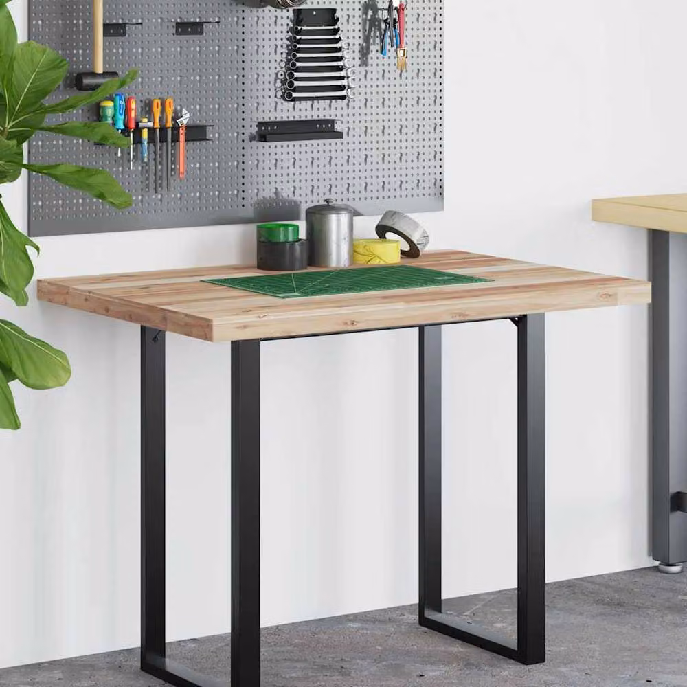 Berkfield Home Solid Wood Acacia Desk Top in Brown, W/D/H: 120 x 70 x 4 cm – 3