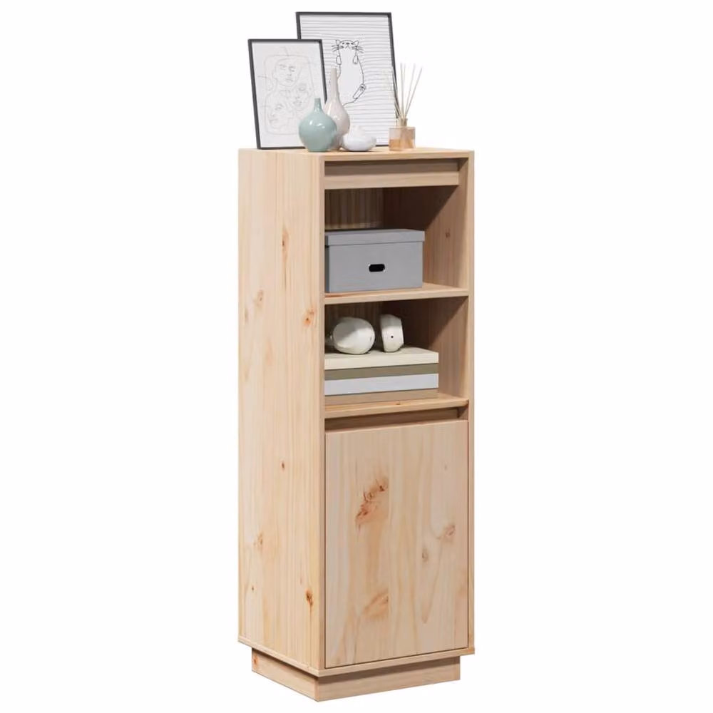 Berkfield Home Solid Wood Pine Highboard in Natural Sand, W/D/H: 37 x 34 x 110 cm – 2