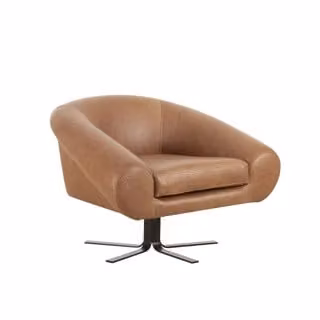 Dome Deco CUBE Armchair in Brown with Swivel Function and Armrests