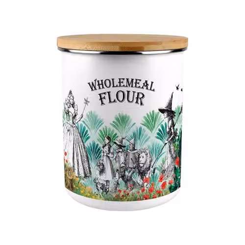 Purely Home Wizard of Oz Wholemeal Flour Enamel Kitchen Storage Canister, 2.7 l, Multicolour
