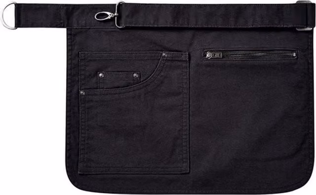Premier Metro Hip Apron in Black Poly-Cotton