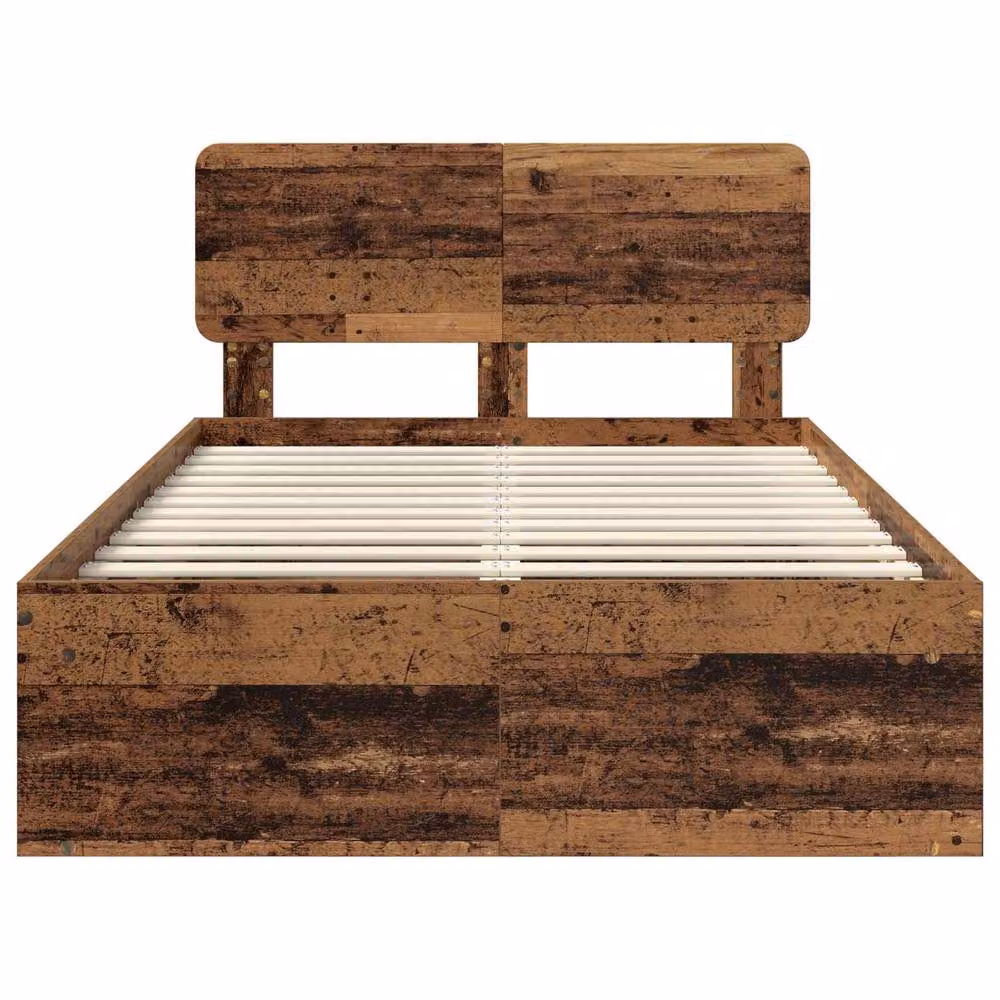 Berkfield Home Bed Frame with Headboard in Brown Solid Pine Wood, W/D/H: 120 x 200 cm – 4