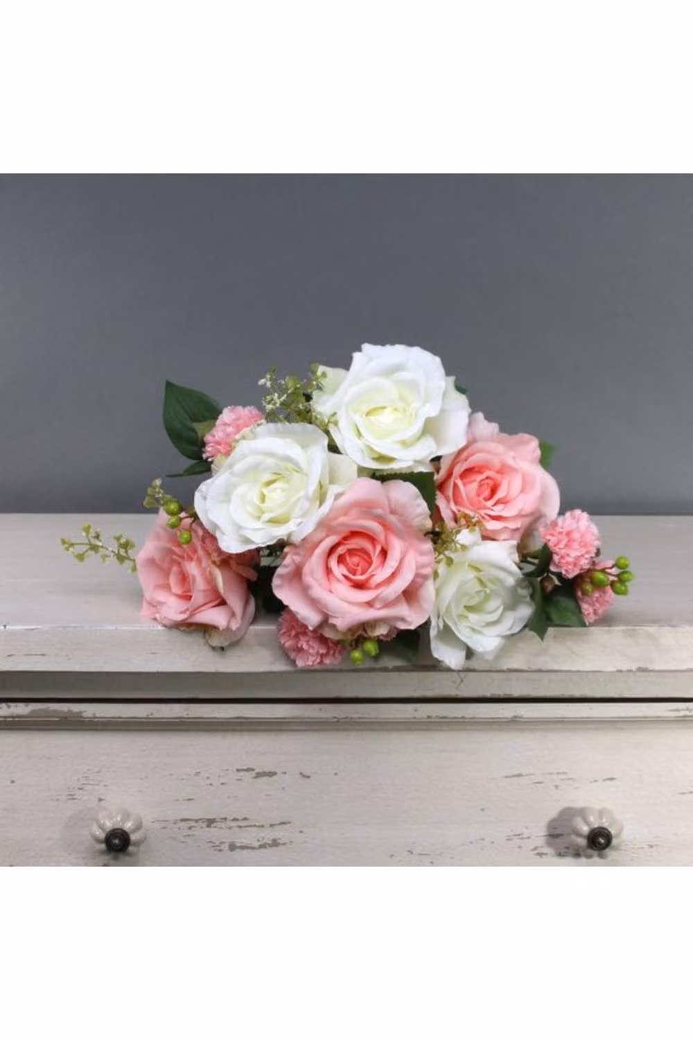 KDMD Tintagel Light Pink Artificial Rose Bush Floral Arrangement – 2