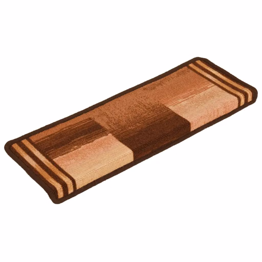 Berkfield Home Self-adhesive Stair Mats, 15 Pieces, Brown, W: 65 cm, D: 21 cm, H: 4 cm – 2