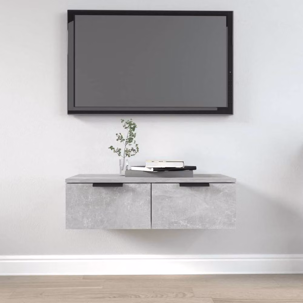 Berkfield Home Wall Cabinet in Concrete Grey, W: 68 cm, D: 30 cm, H: 20 cm – 2
