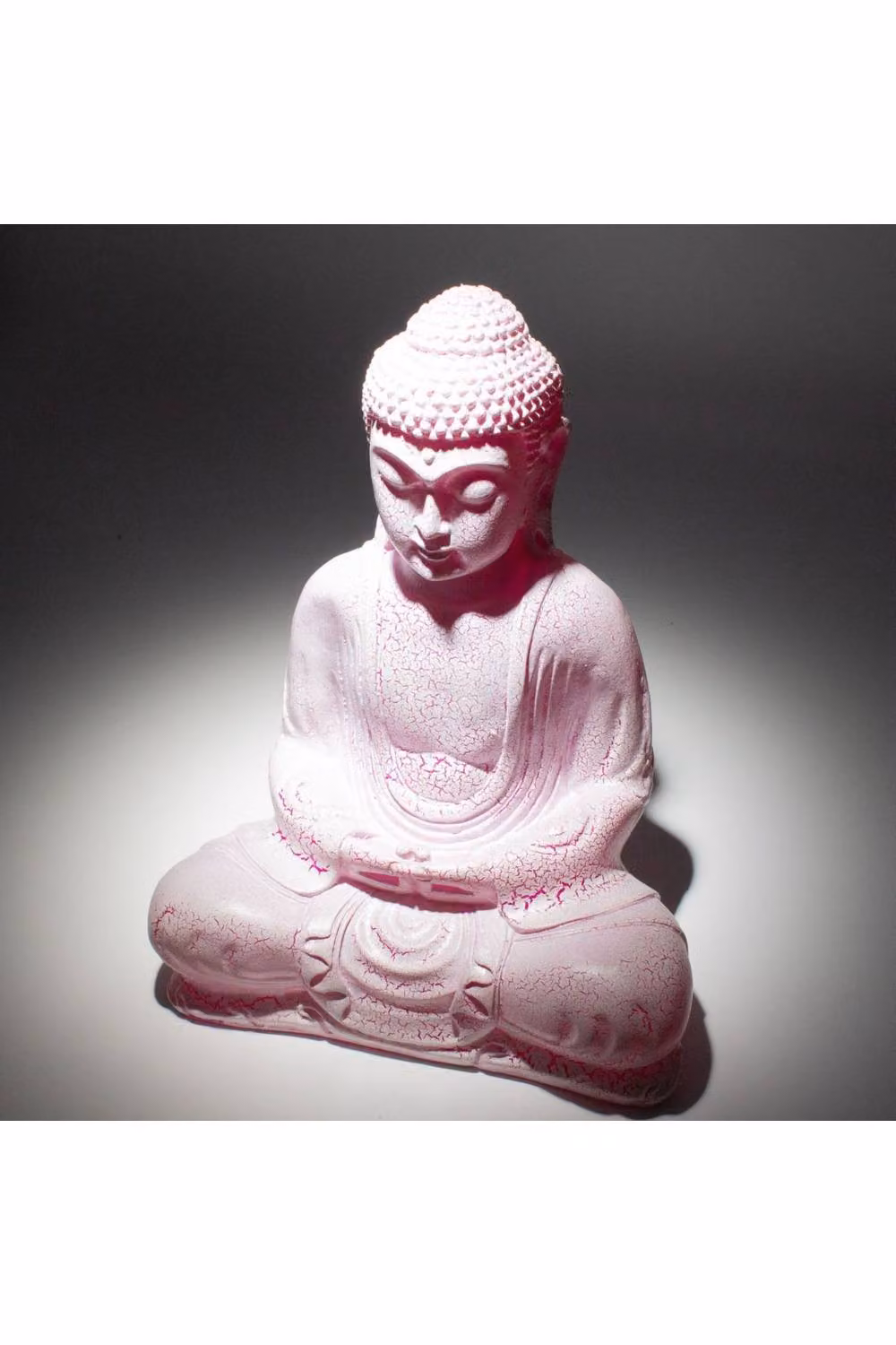KDMD Meditation Buddha Lamp with Cherry Crackle Oval Stand in Pink – 3