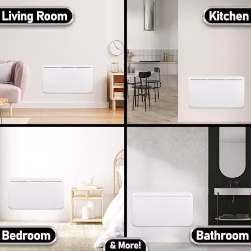 Mylek 2000W Electric Panel Heater, White, W: 81.5 cm, H: 43 cm, D: 11.5 cm – 2