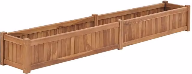 Berkfield Home Raised Bed in Brown Solid Teak Wood, W/D/H: 200 x 30 x 25 cm – 1