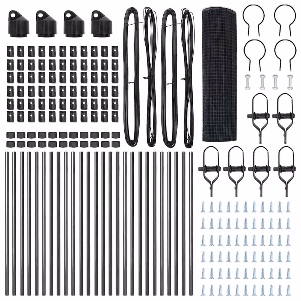 Berkfield Home Grey Steel Welded Wire Fence with 13 Posts, 0.8 x 50 m – 4