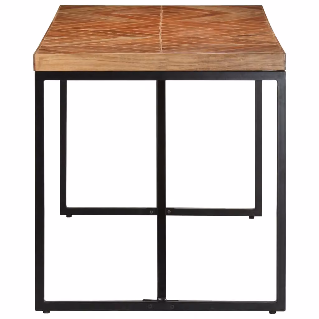 Berkfield Home Rectangular Dining Table in Brown Acacia and Mango Wood, W/D/H: 140 x 70 x 76 cm – 3
