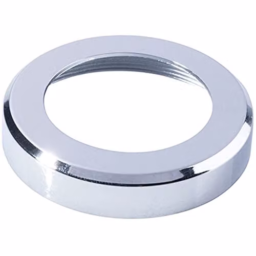 Loops Pair of Screw On Round Rose Cover Plates in Chrome, Diameter: 50 mm, Depth: 10 mm