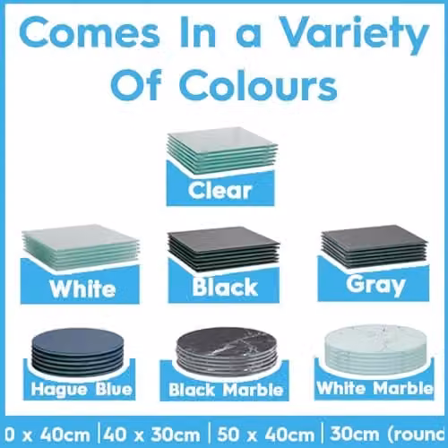 Harbour Housewares 12-Piece Black Glass Placemats and Coasters Set, W: 40 cm, D: 30 cm – 4