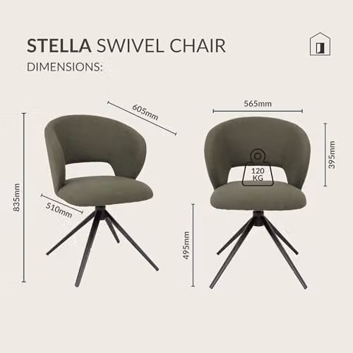 Bentley Designs Stella 360 Swivel Chair in Green Boucle – 2