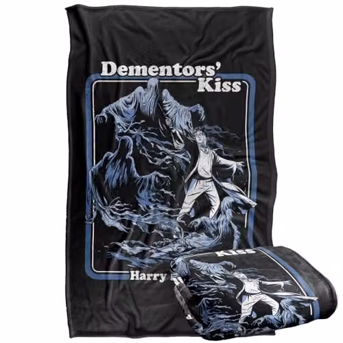 LOGOVISION Harry Potter Dementors Kiss Vintage Silky Touch Super Soft Fleece Throw Blanket, Multicolour, W: 91.44 cm x D: 147 cm