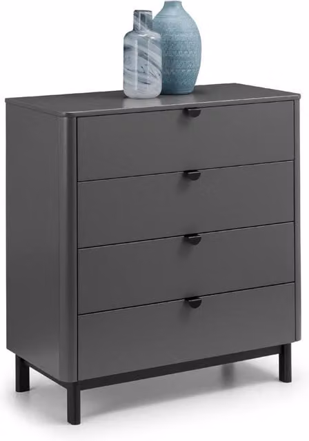 Cheshire Premium Nova 4 Drawer Chest in Storm Grey and Black