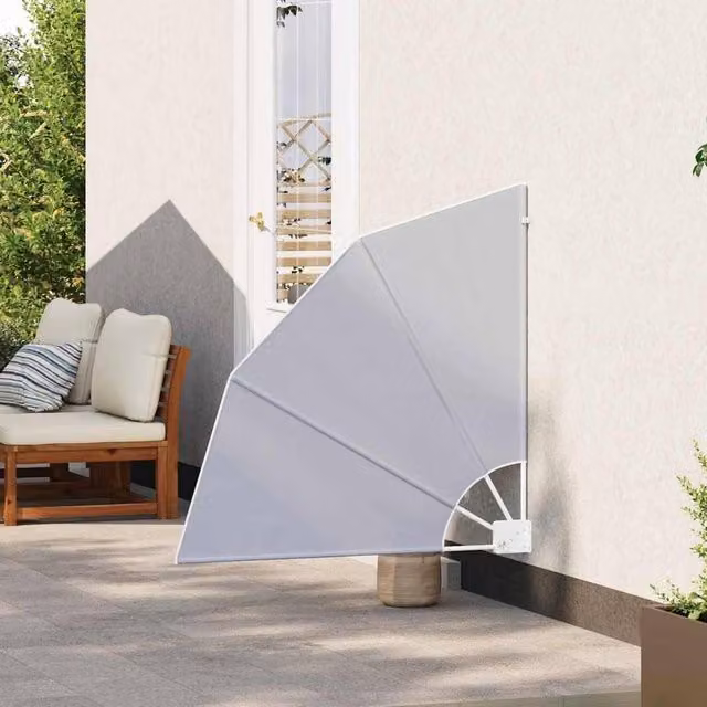 Berkfield Home Modern Folding Manual Balcony Privacy Screen in Grey, W/H: 115 x 115 cm – 1