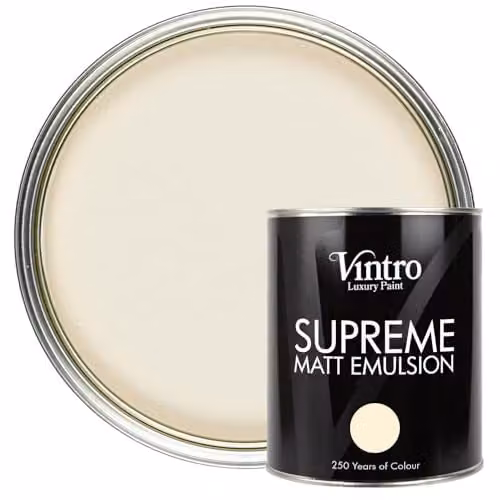 Vintro Luxury Matt Emulsion Multi Surface Paint for Walls, Ceilings, Wood and Metal, Beige, 1 l