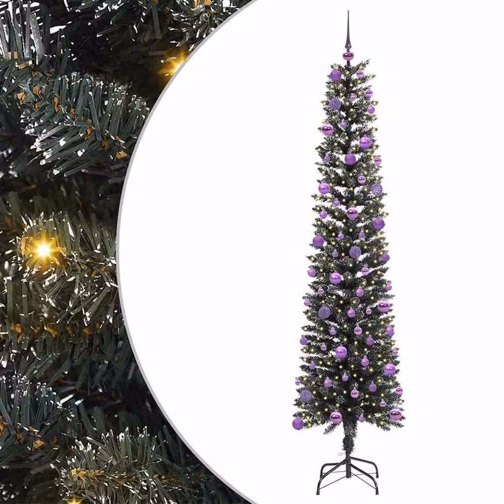 Berkfield Home Elegant Artificial Christmas Tree with 300 LEDs, Green, W/D/H: 58 x 58 x 240 cm – 3