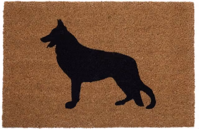 Orsina German Shepherd Coir and Rubber Non-Slip Doormat, Brown, W/D/H: 60 x 40 x 2 cm