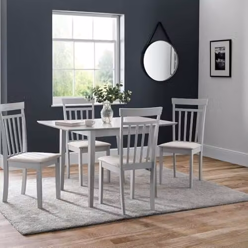 Julian Bowen Rufford Grey Square to Rectangular Extending 4 Seater Dining Table, W/D/H: 80 x 80 x 75 cm