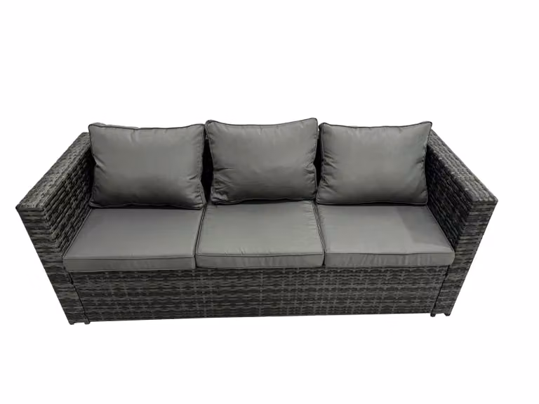 Fimous Outdoor PE Rattan Sofa Set with Chair in Dark Grey