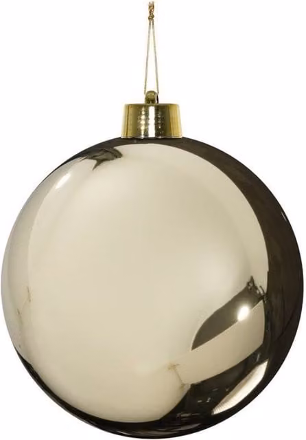 KDMD Shiny Shatterproof Champagne Bauble in Light Sand, Diameter: 20 cm